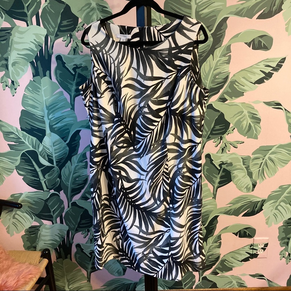 Dress Barn 16W Palm Leaf Sleeveless Shift Dress